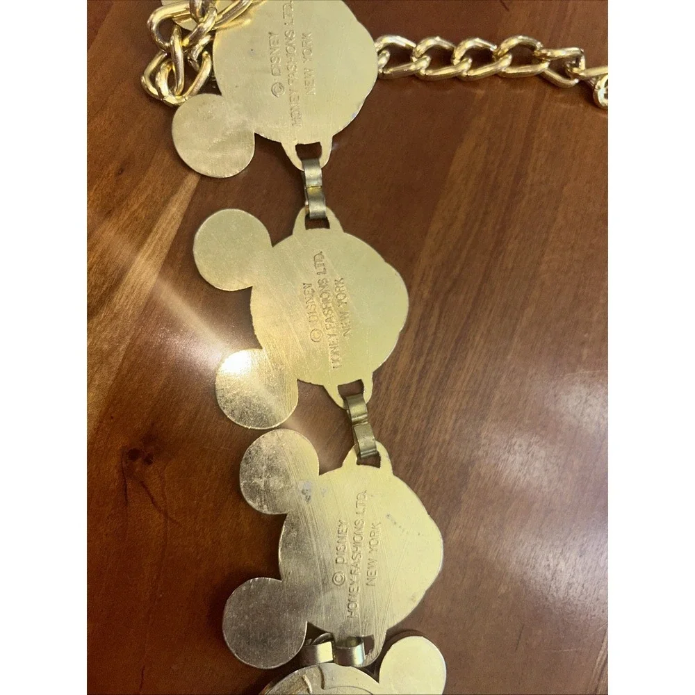 Disney Mickey Mouse Gold Tone Coin Medallion Disc Chain Belt for Women
